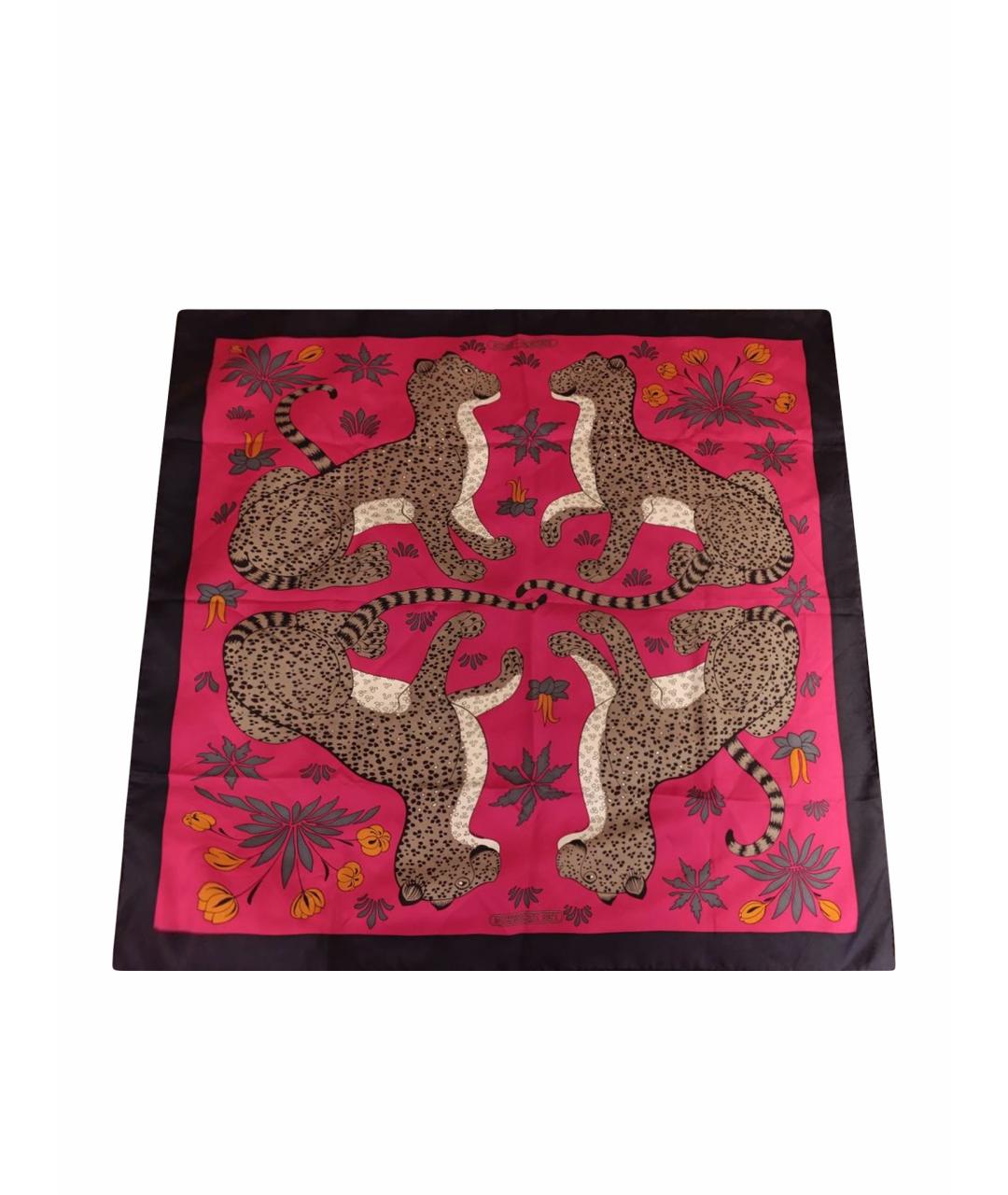 HERMES Розовый шелковый платок, фото 1