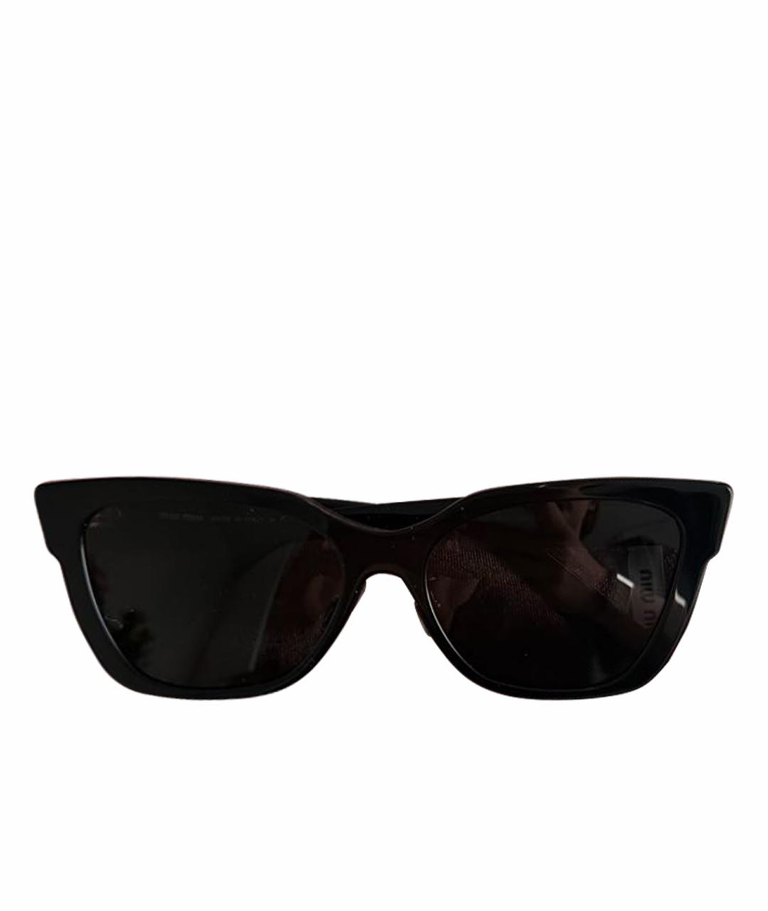MIU MIU Черные пластиковые солнцезащитные очки, фото 1