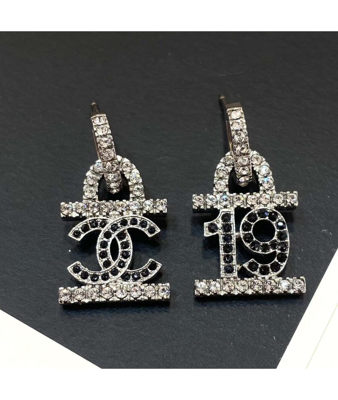 CHANEL Черные металлические серьги, фото 6