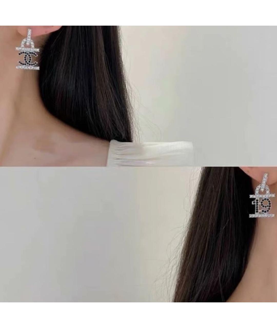 CHANEL Черные металлические серьги, фото 5