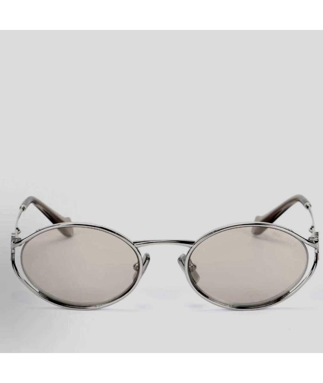 MIU MIU Серебряные металлические солнцезащитные очки, фото 2