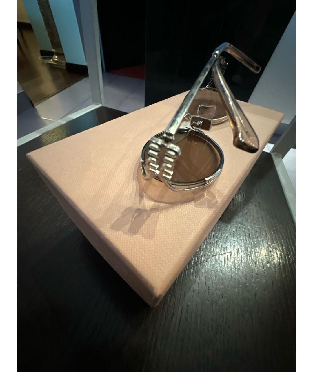 MIU MIU Серебряные металлические солнцезащитные очки, фото 4