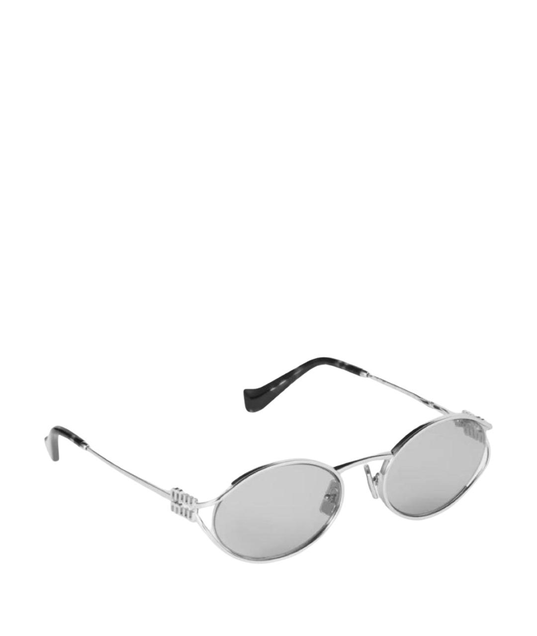 MIU MIU Серебряные металлические солнцезащитные очки, фото 1