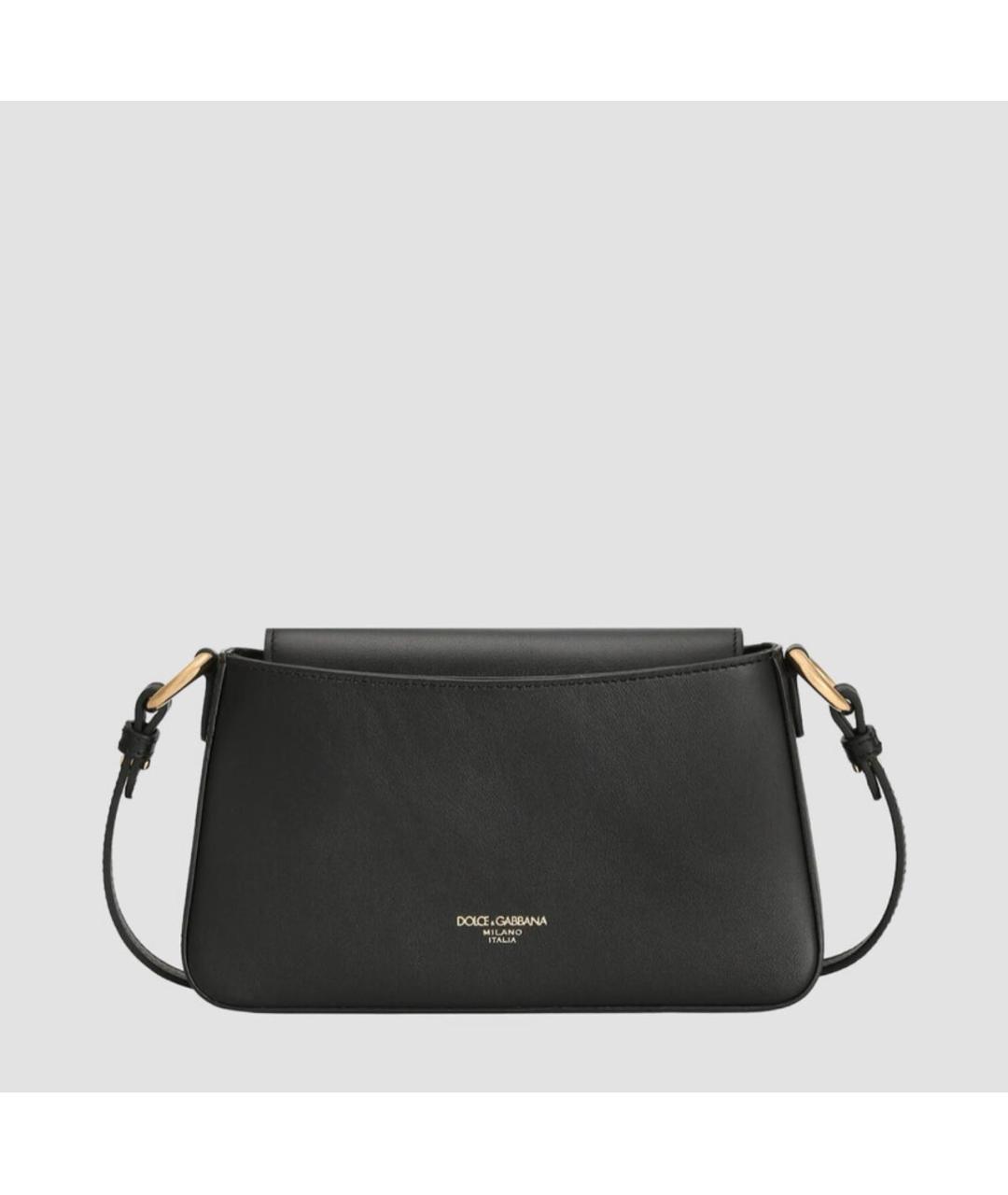 DOLCE&GABBANA Черная кожаная сумка через плечо, фото 3