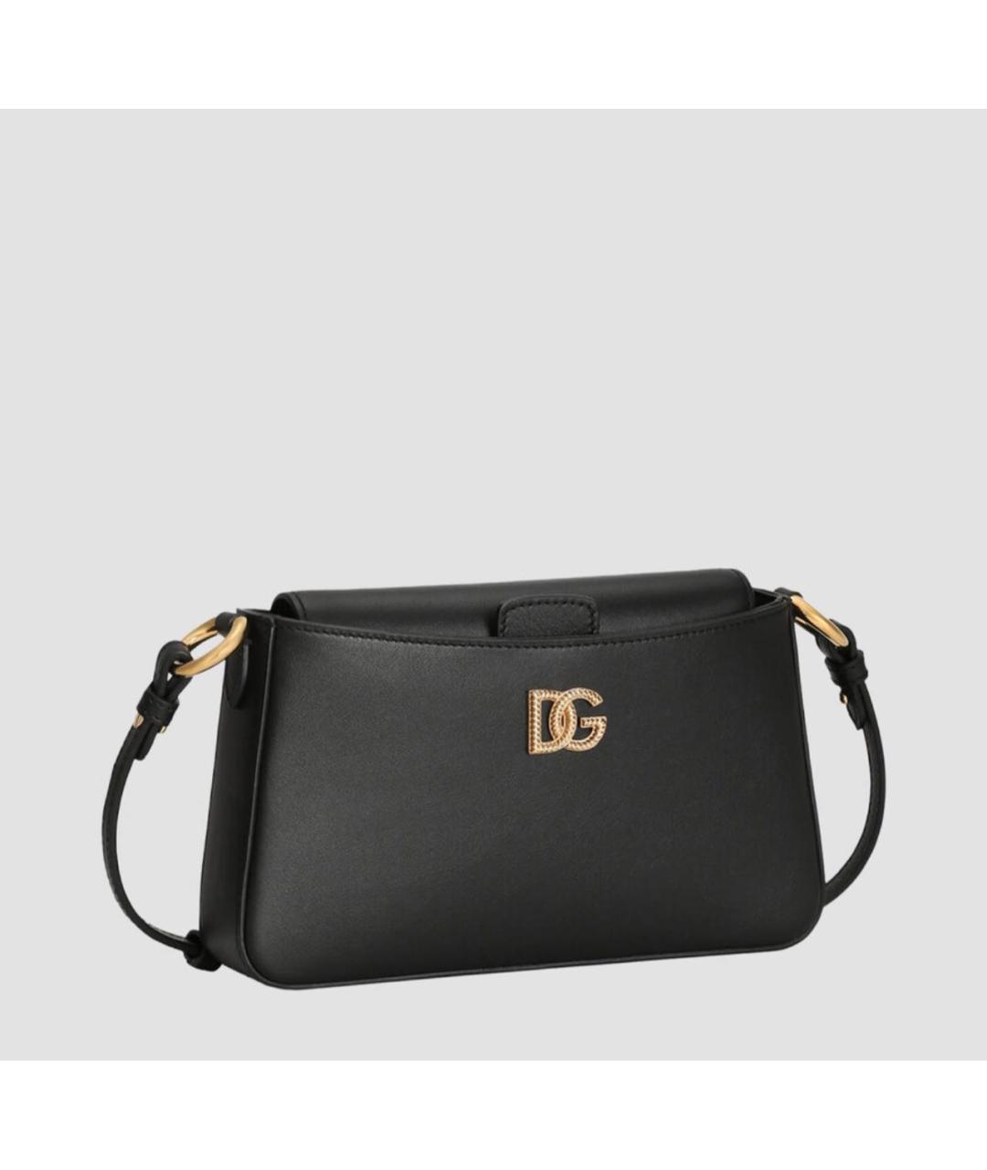 DOLCE&GABBANA Черная кожаная сумка через плечо, фото 2