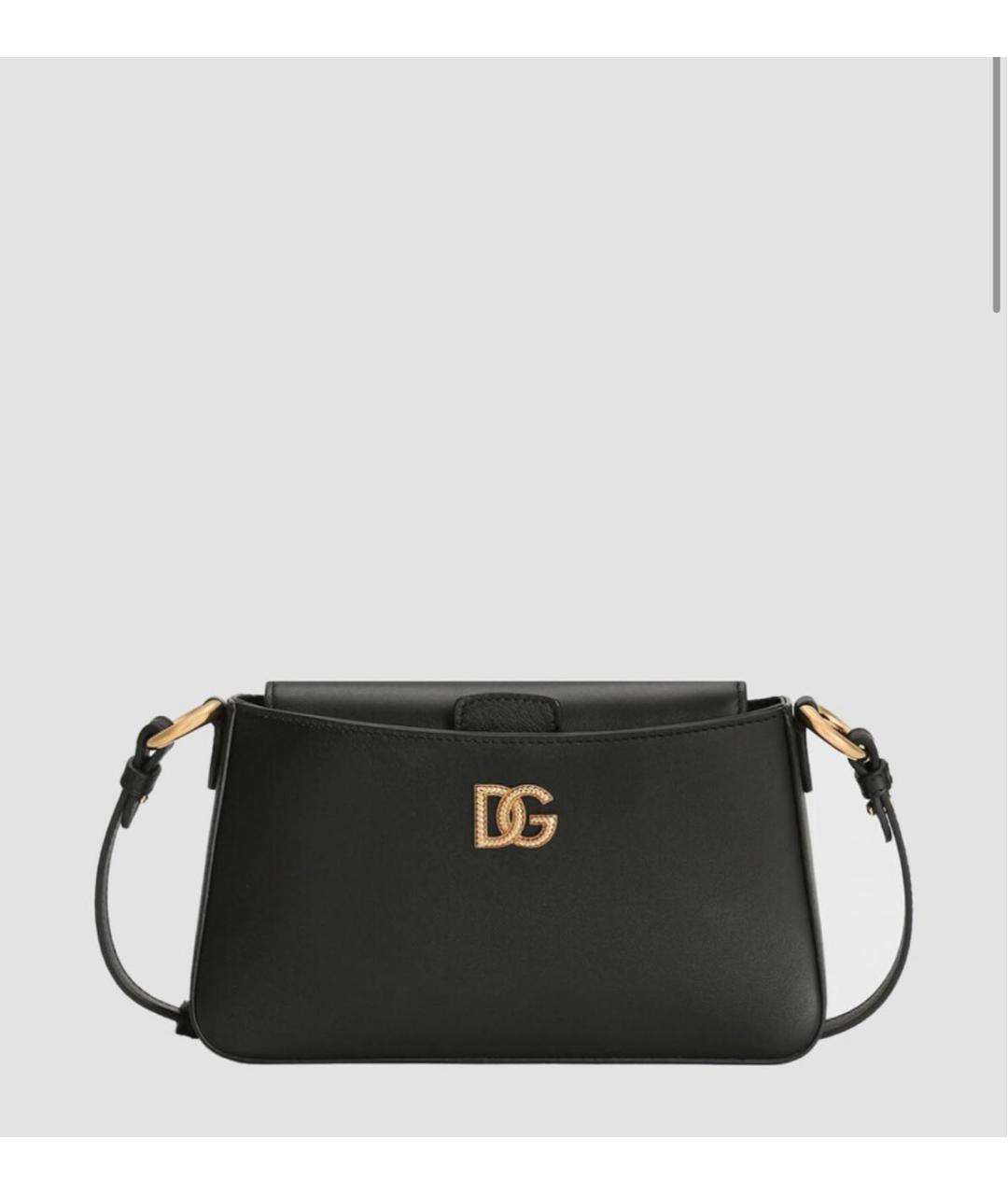 DOLCE&GABBANA Черная кожаная сумка через плечо, фото 7