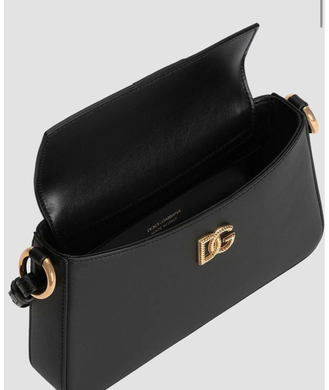DOLCE&GABBANA Черная кожаная сумка через плечо, фото 4