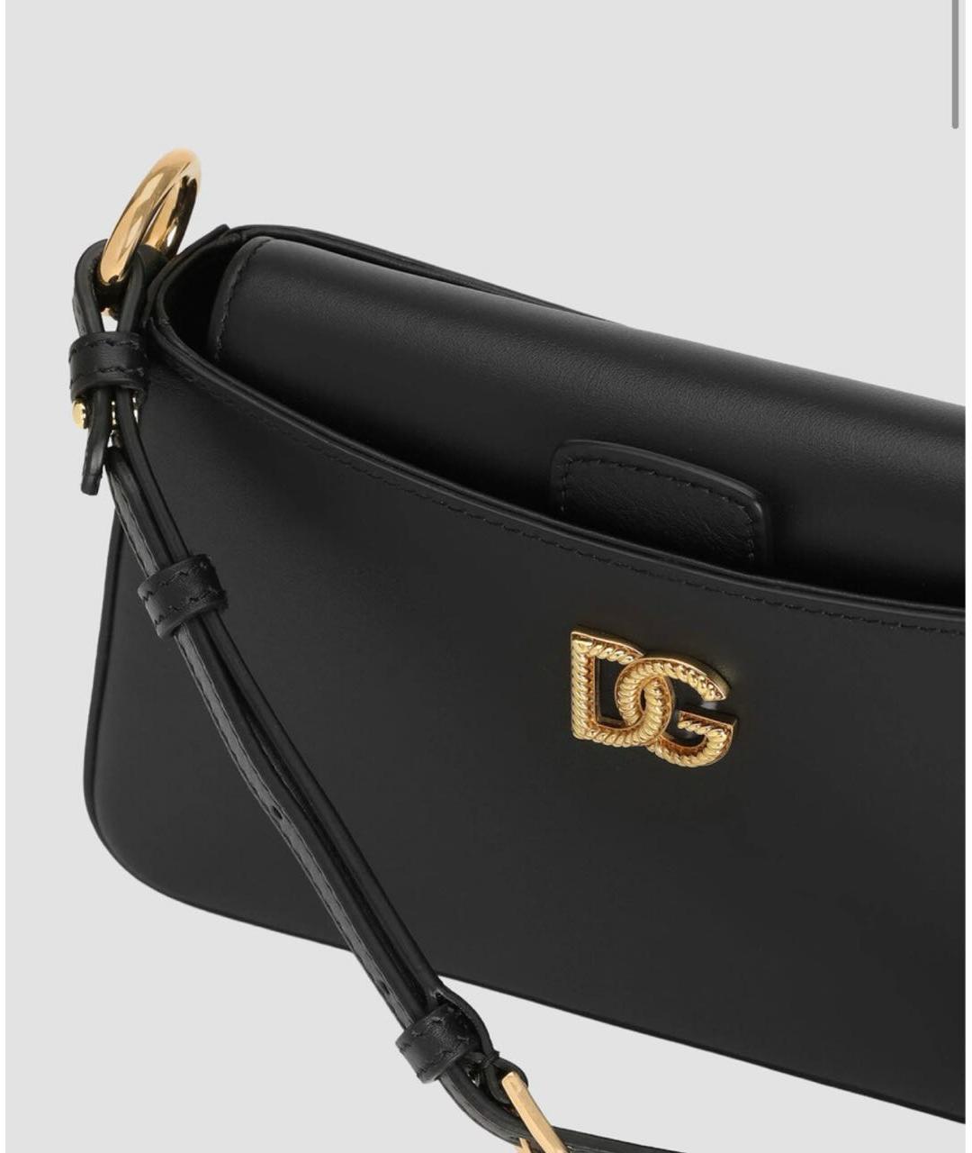 DOLCE&GABBANA Черная кожаная сумка через плечо, фото 5