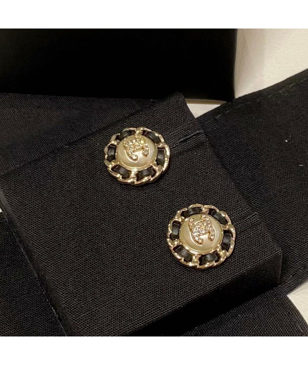 CHANEL Черные металлические серьги, фото 2