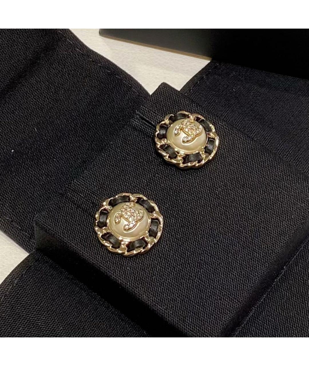 CHANEL Черные металлические серьги, фото 3