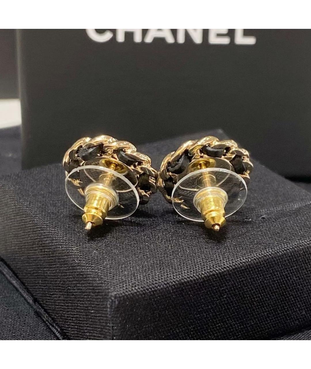 CHANEL Черные металлические серьги, фото 4