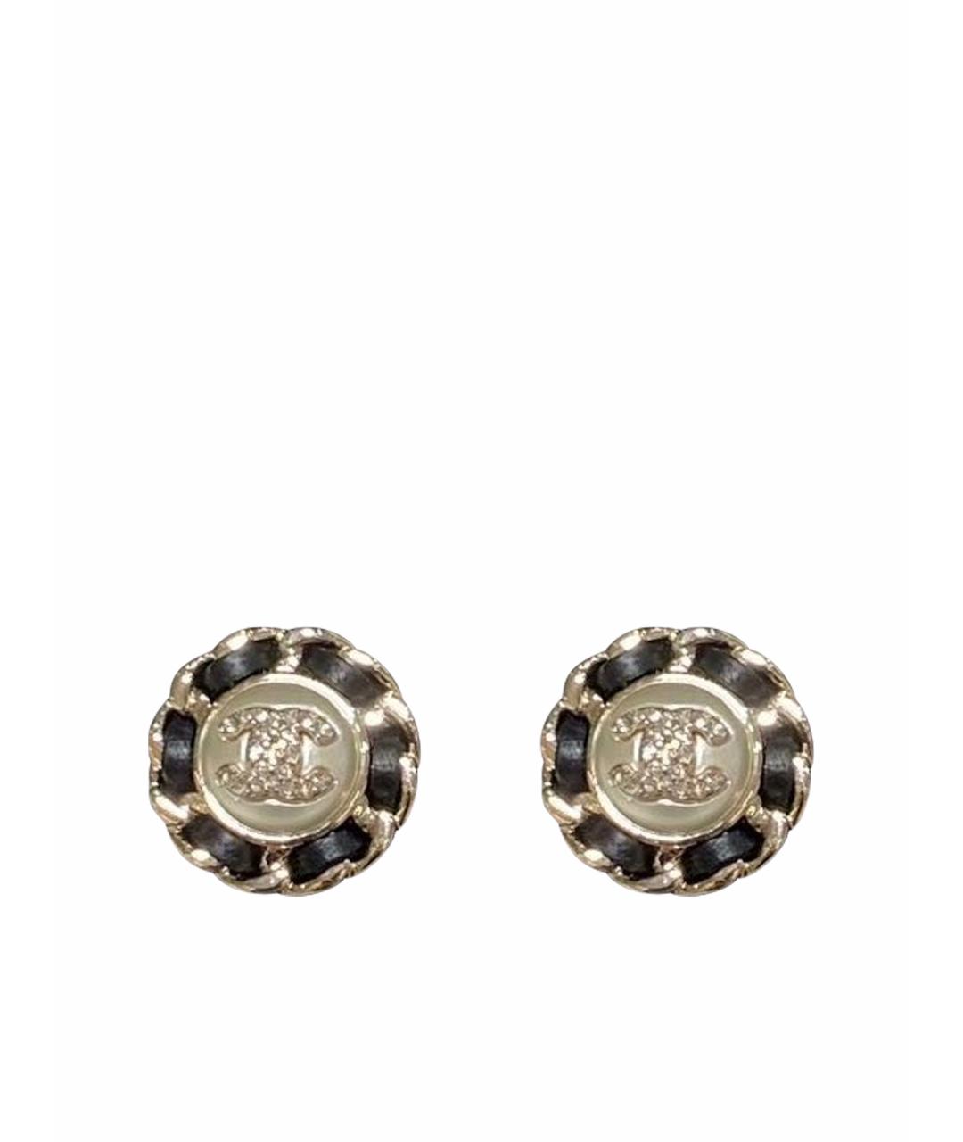 CHANEL Черные металлические серьги, фото 1
