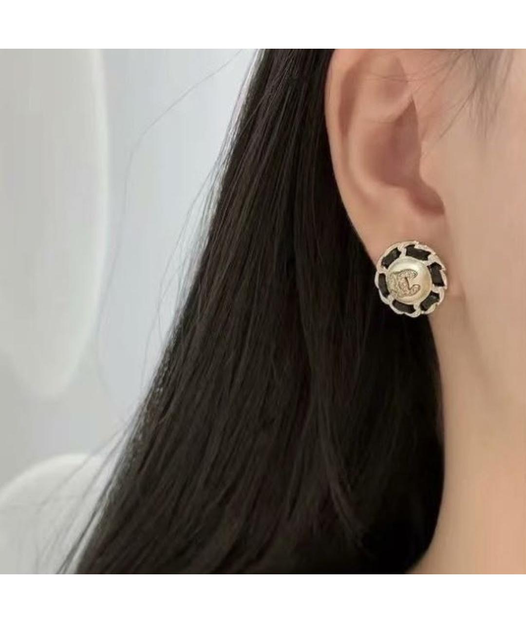 CHANEL Черные металлические серьги, фото 5