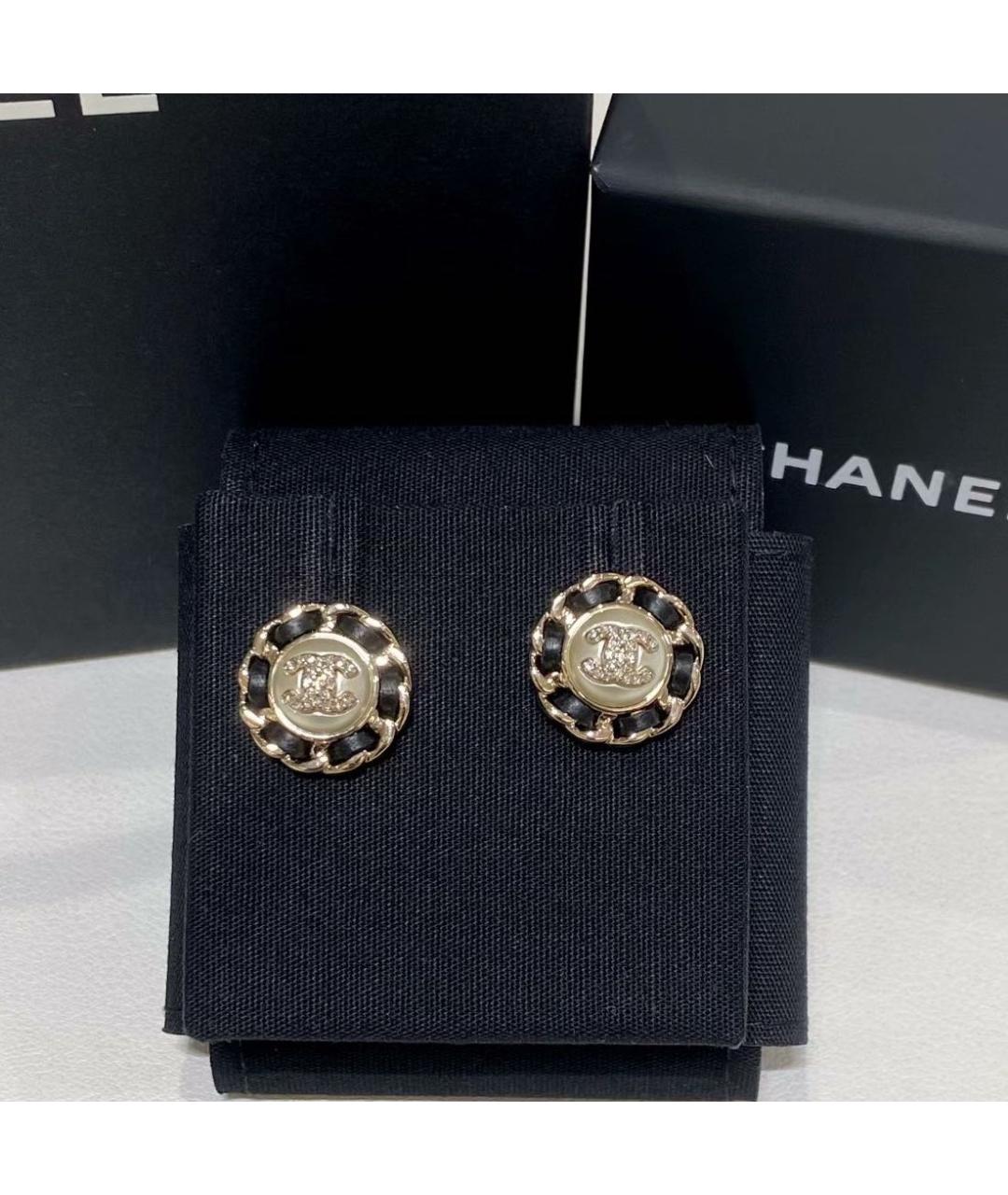 CHANEL Черные металлические серьги, фото 6