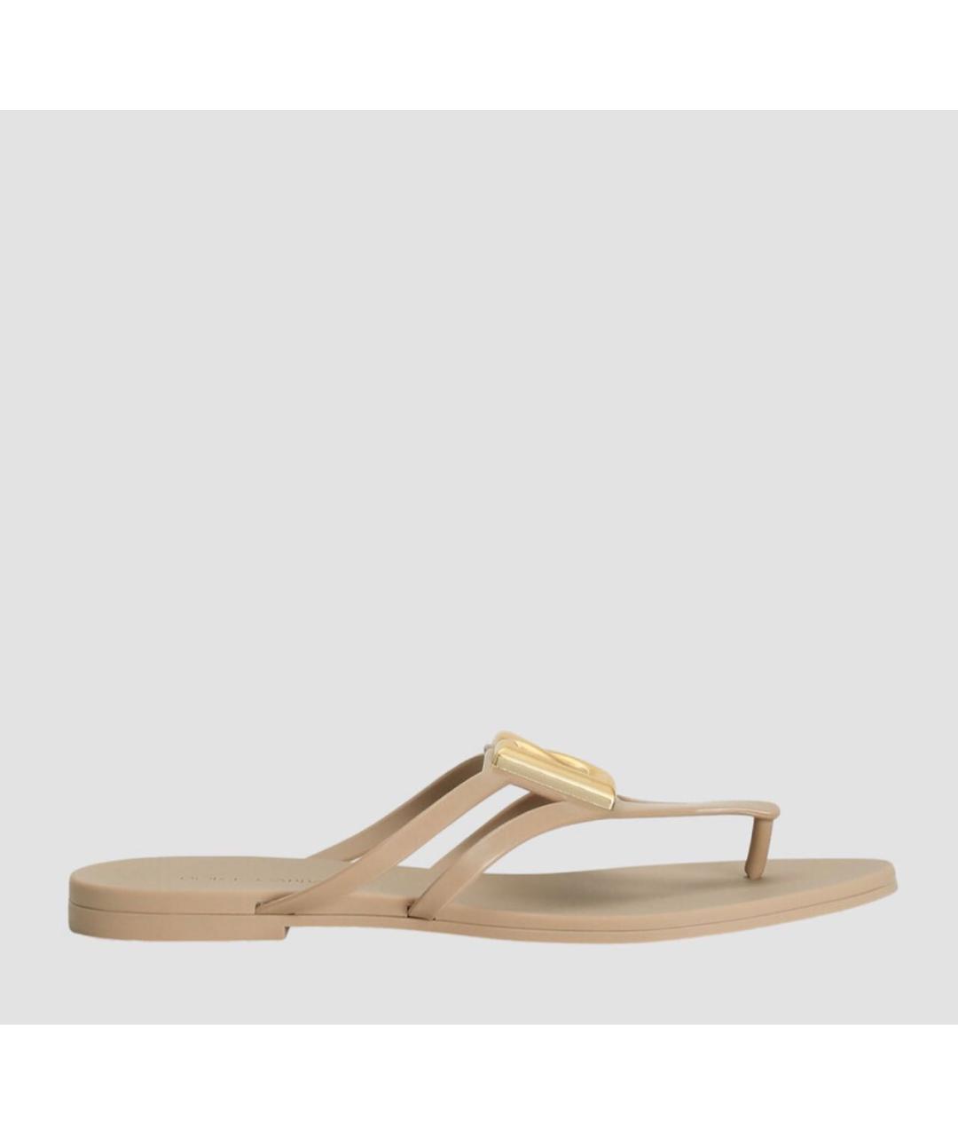 DOLCE&GABBANA Бежевые шлепанцы, фото 5