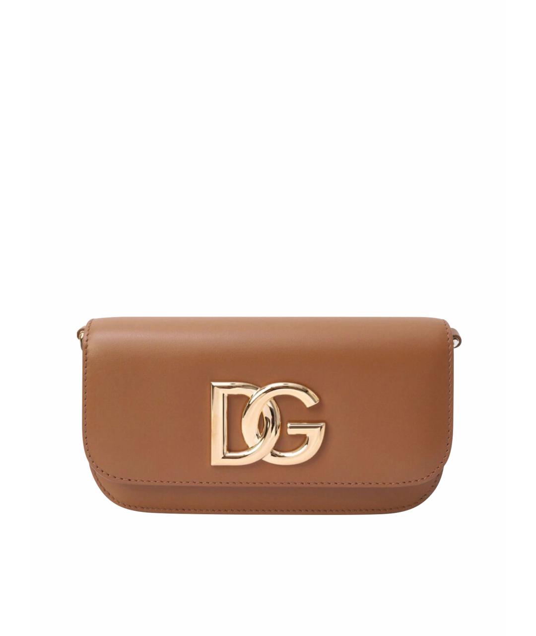 DOLCE&GABBANA Коричневая кожаная сумка через плечо, фото 1