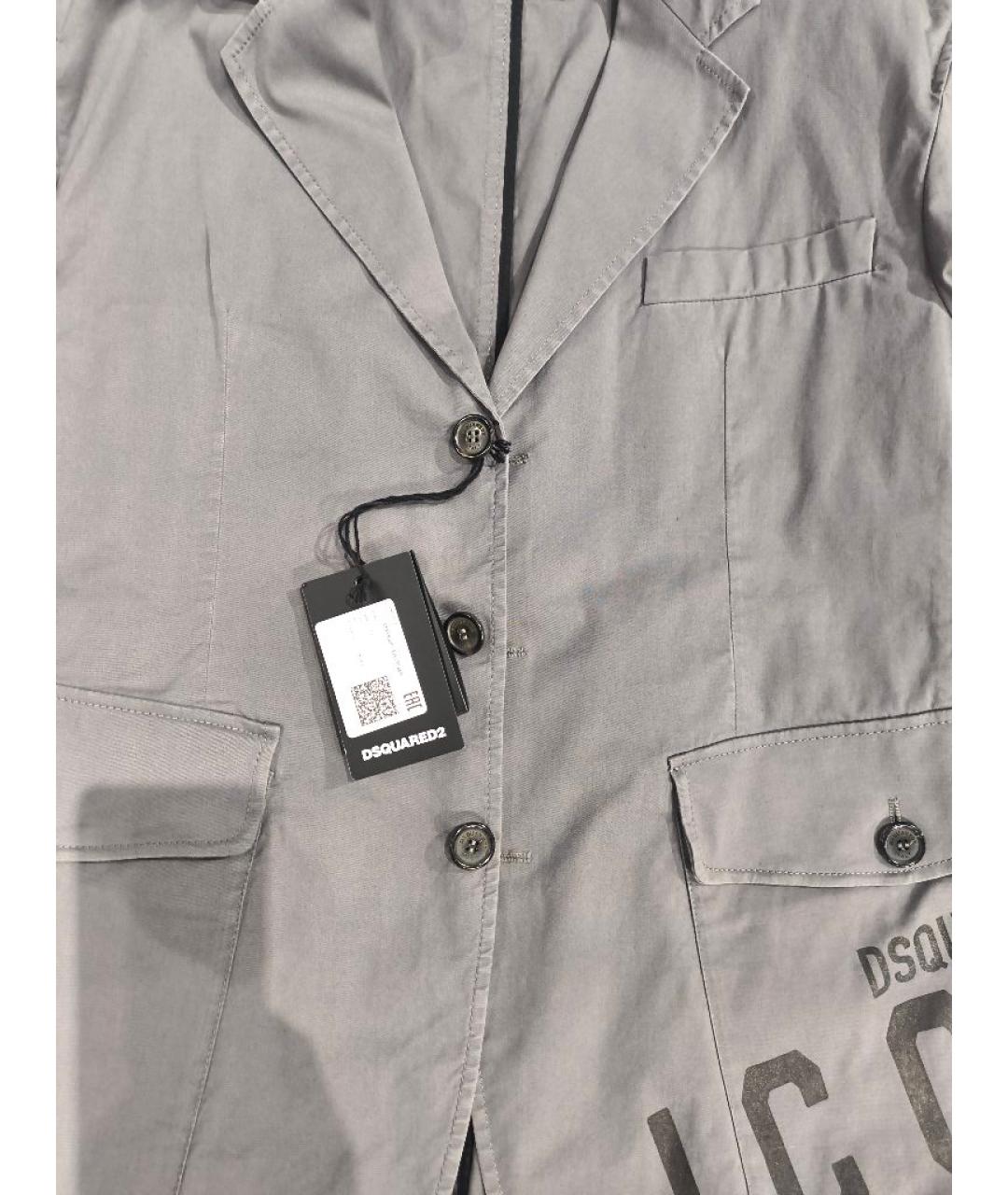 DSQUARED2 Серый хлопковый пиджак, фото 4