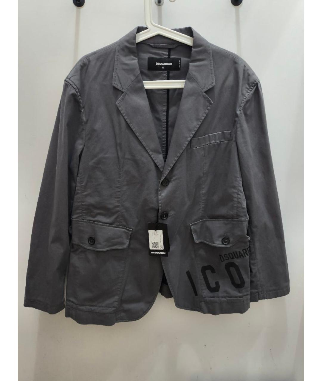 DSQUARED2 Серый хлопковый пиджак, фото 5