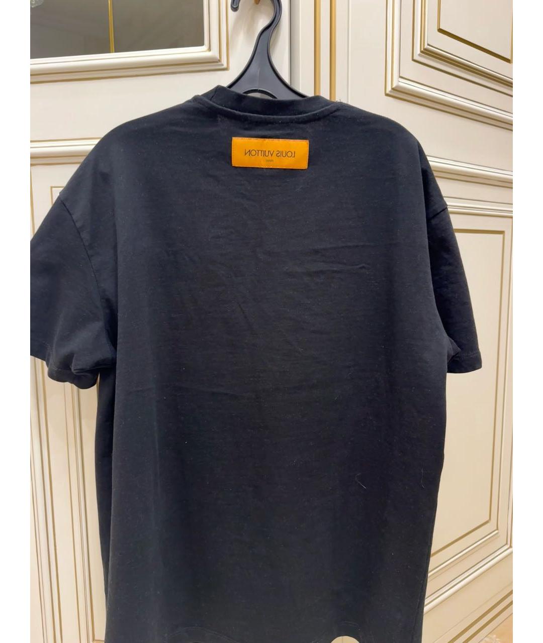 LOUIS VUITTON Черная хлопковая футболка, фото 2