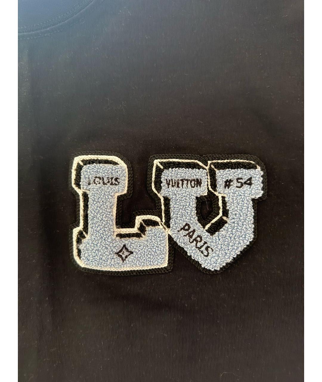 LOUIS VUITTON Черная хлопковая футболка, фото 4