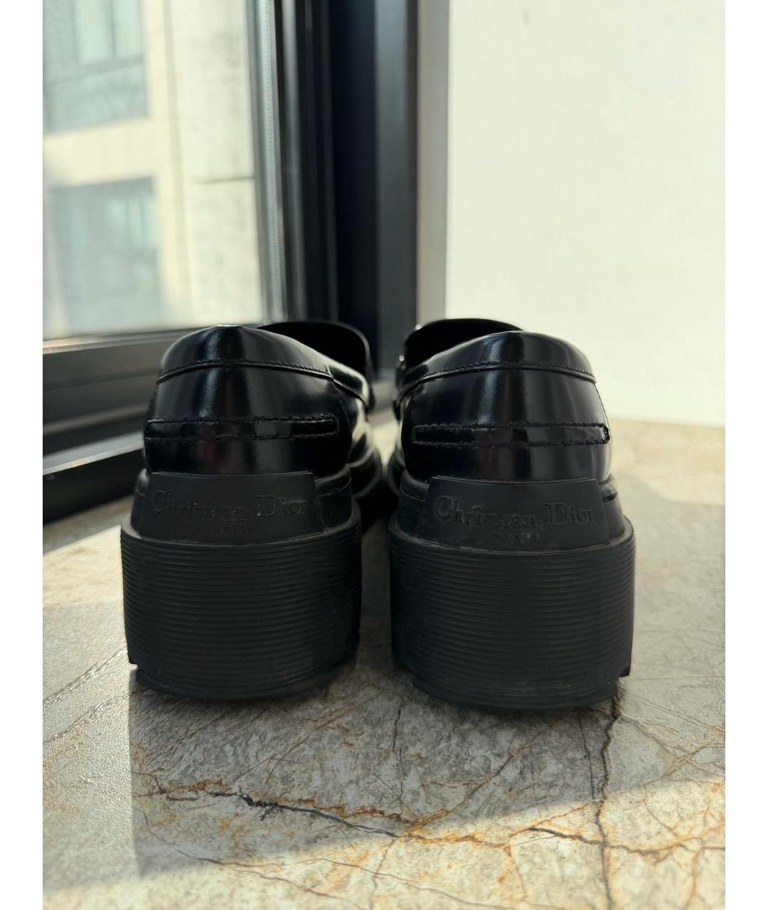 CHRISTIAN DIOR Черные кожаные лоферы, фото 4