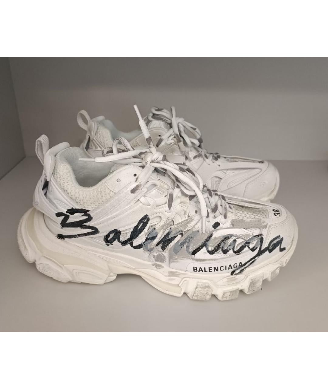 BALENCIAGA Белые текстильные кроссовки, фото 5