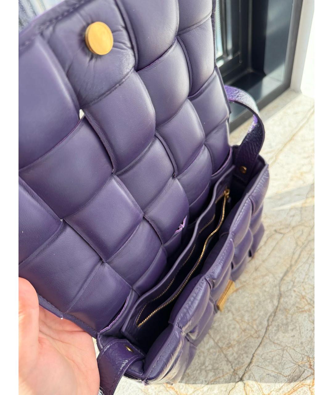 BOTTEGA VENETA Фиолетовая кожаная сумка через плечо, фото 4