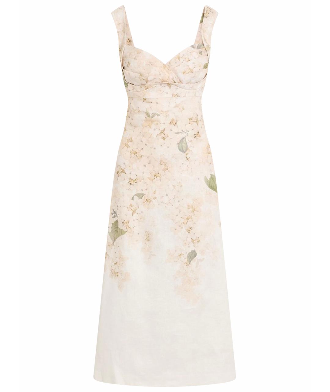 ZIMMERMANN Бежевое льняное коктейльное платье, фото 1