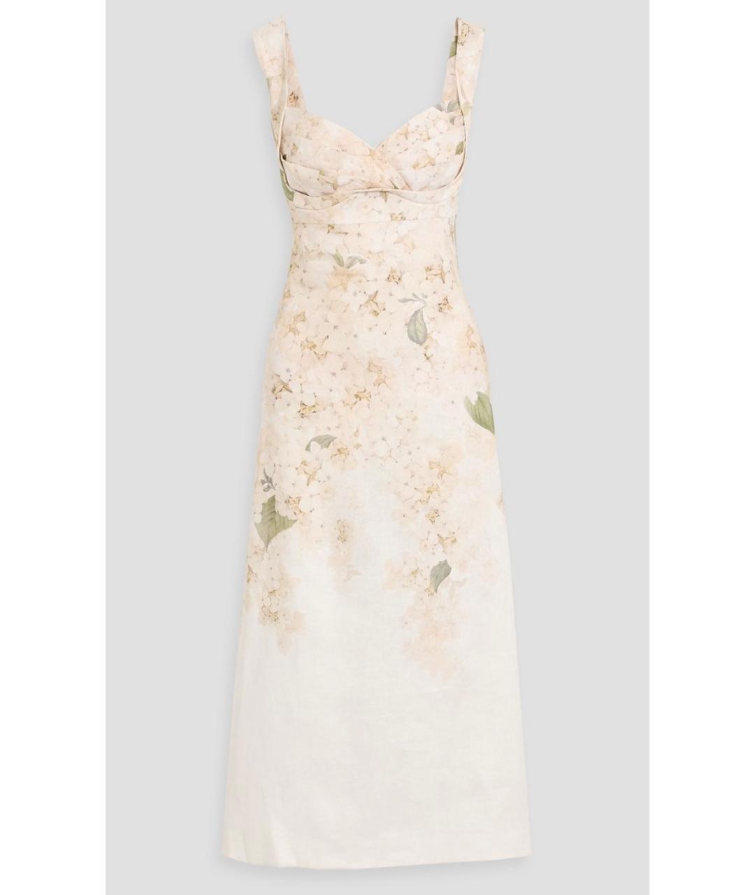 ZIMMERMANN Бежевое льняное коктейльное платье, фото 8