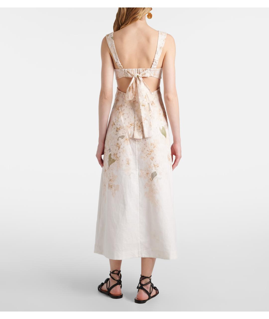 ZIMMERMANN Бежевое льняное коктейльное платье, фото 5