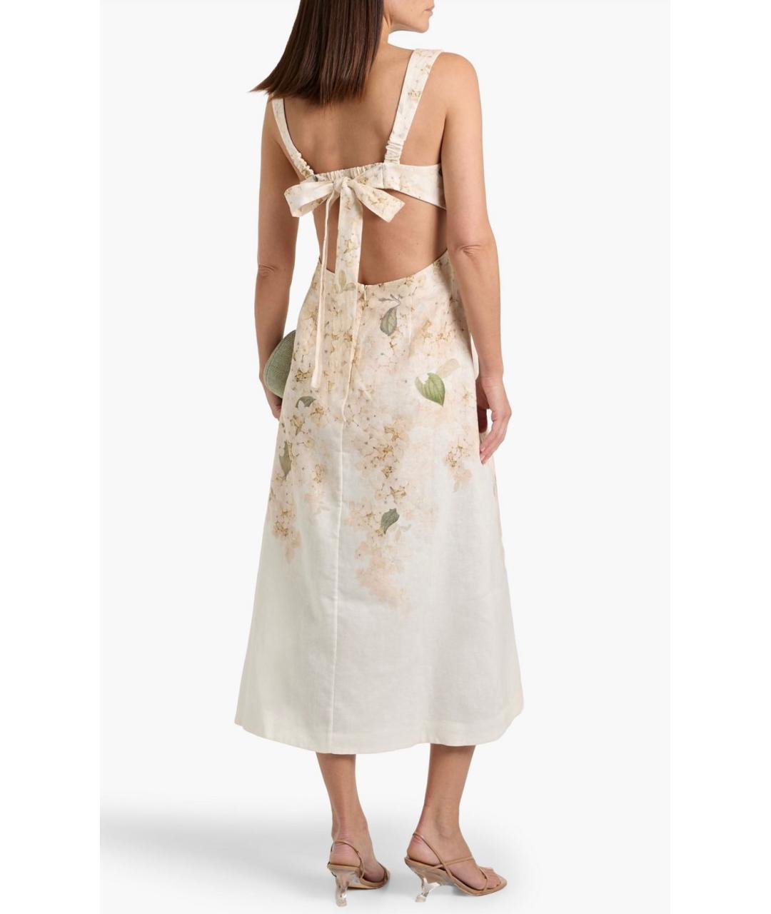 ZIMMERMANN Бежевое льняное коктейльное платье, фото 3