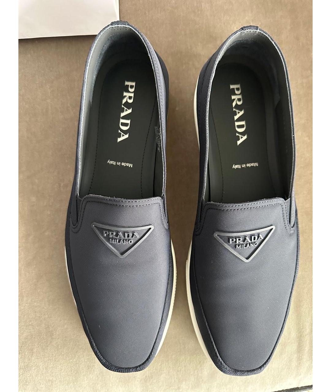 PRADA Темно-синие низкие кроссовки / кеды, фото 3