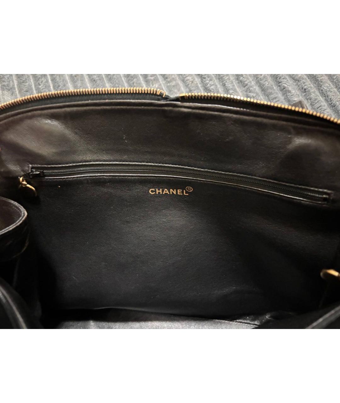 CHANEL Черная кожаная сумка тоут, фото 8