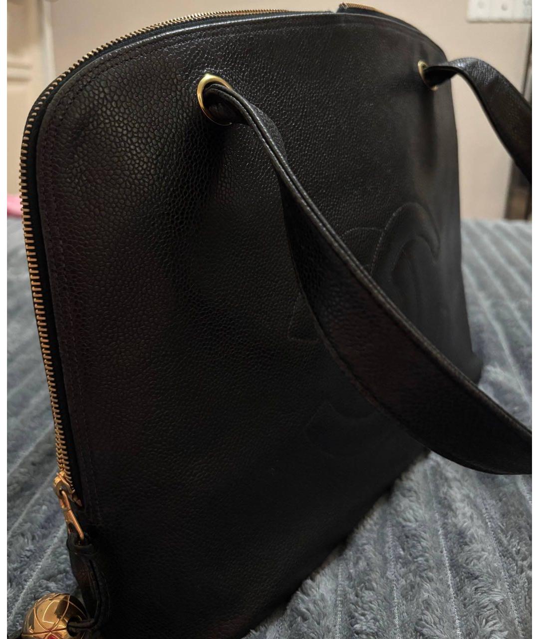 CHANEL Черная кожаная сумка тоут, фото 3