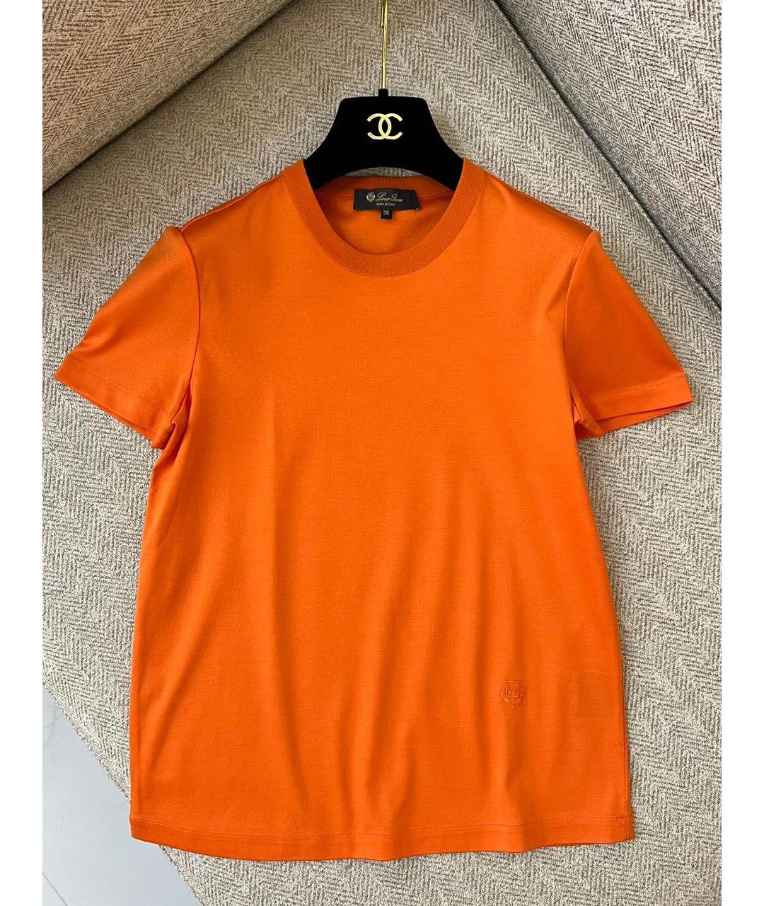 LORO PIANA Оранжевая футболка, фото 2