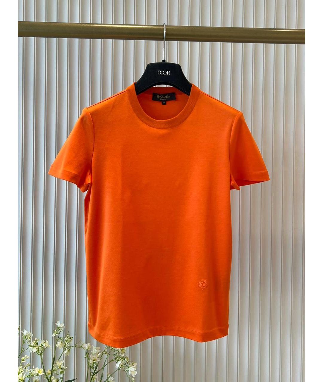 LORO PIANA Оранжевая футболка, фото 8