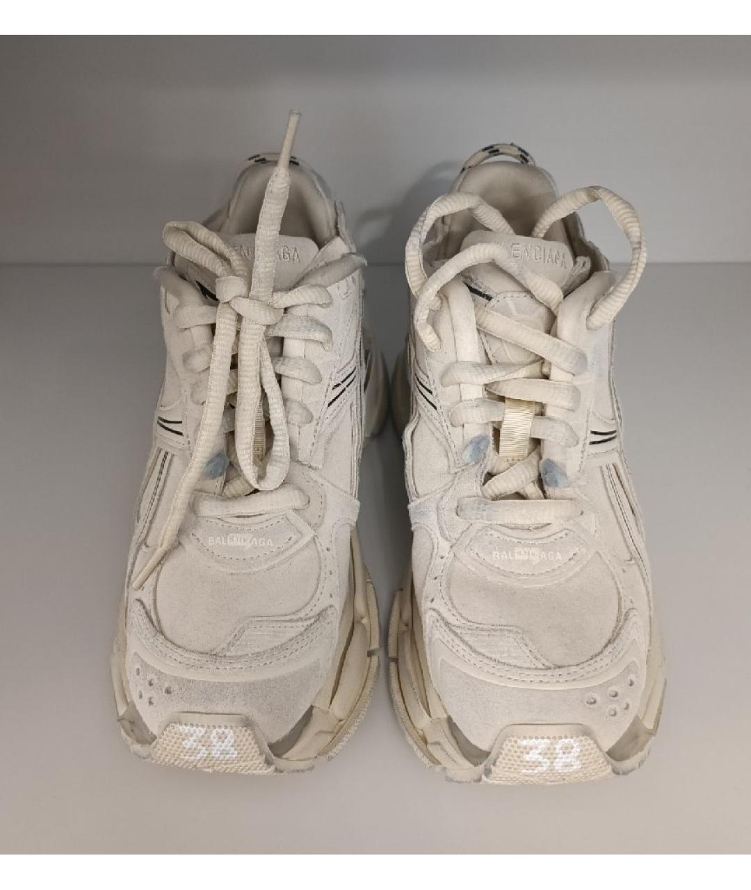 BALENCIAGA Бежевые замшевые кроссовки, фото 2