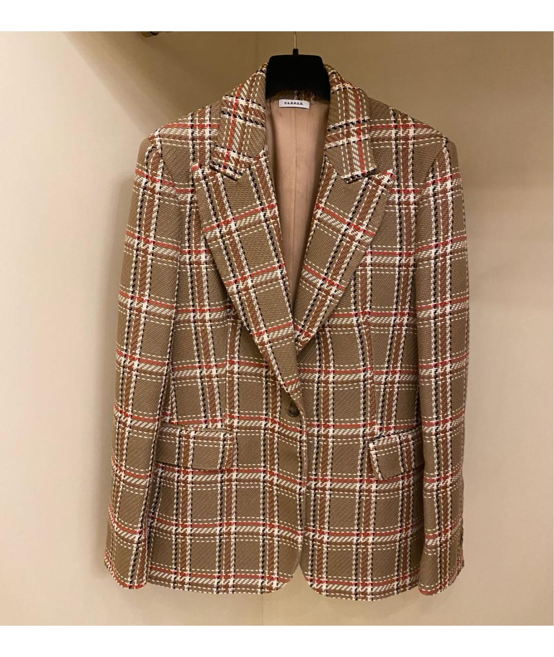 P.A.R.O.S.H. Бежевый хлопковый жакет/пиджак, фото 5