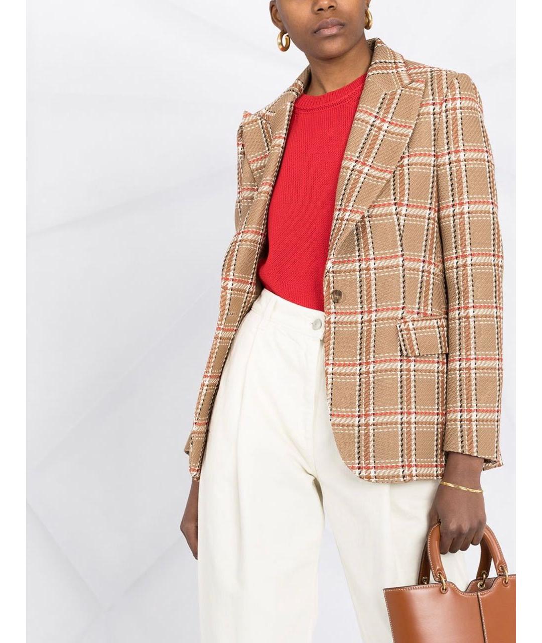 P.A.R.O.S.H. Бежевый хлопковый жакет/пиджак, фото 2