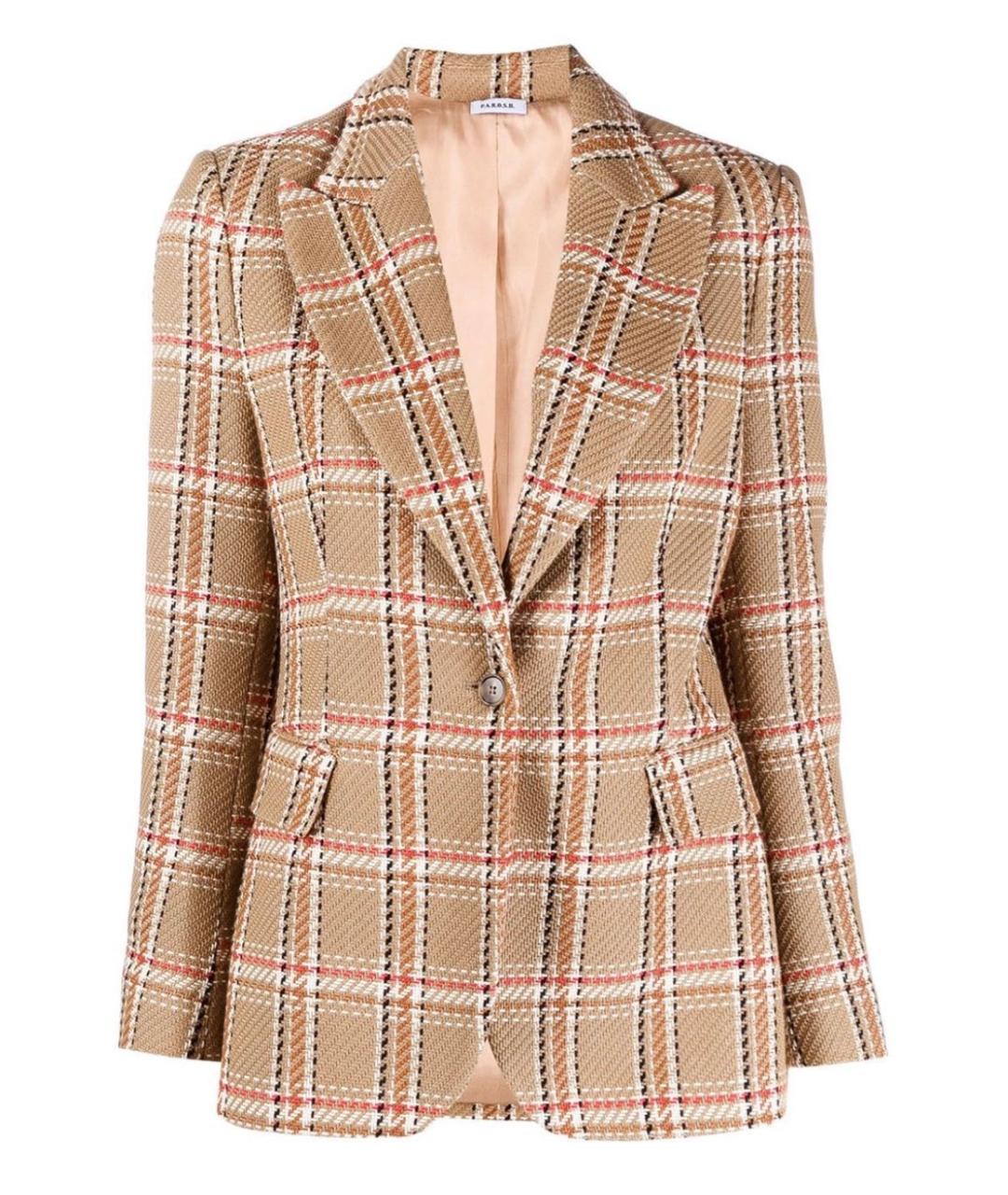 P.A.R.O.S.H. Бежевый хлопковый жакет/пиджак, фото 9