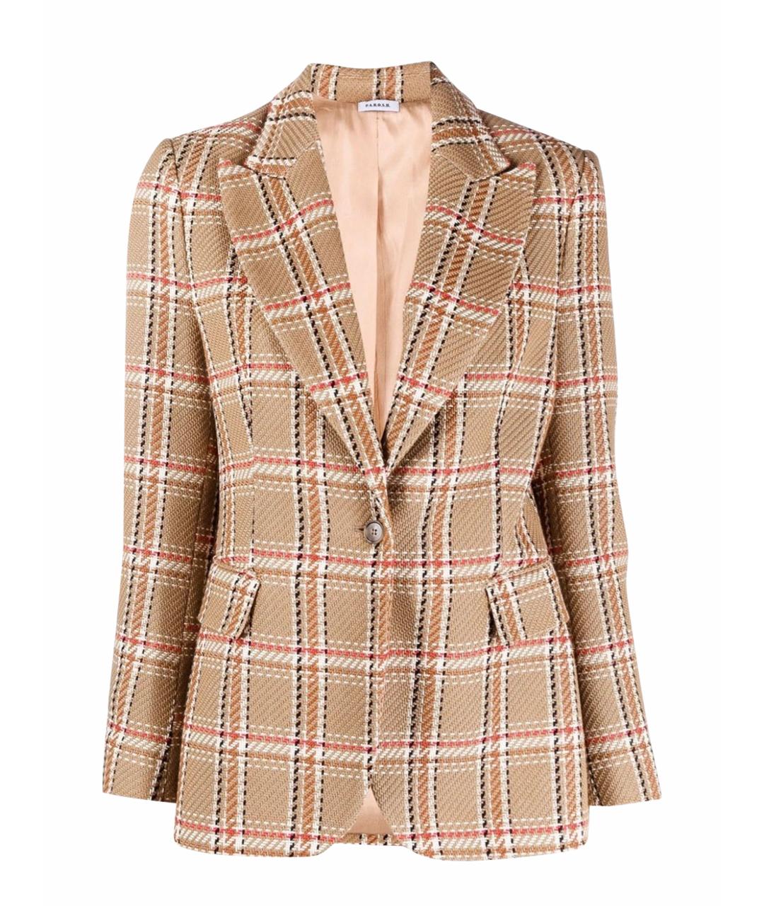 P.A.R.O.S.H. Бежевый хлопковый жакет/пиджак, фото 1