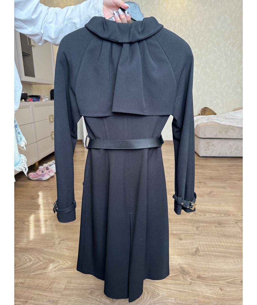 ELISABETTA FRANCHI Черное пальто, фото 4