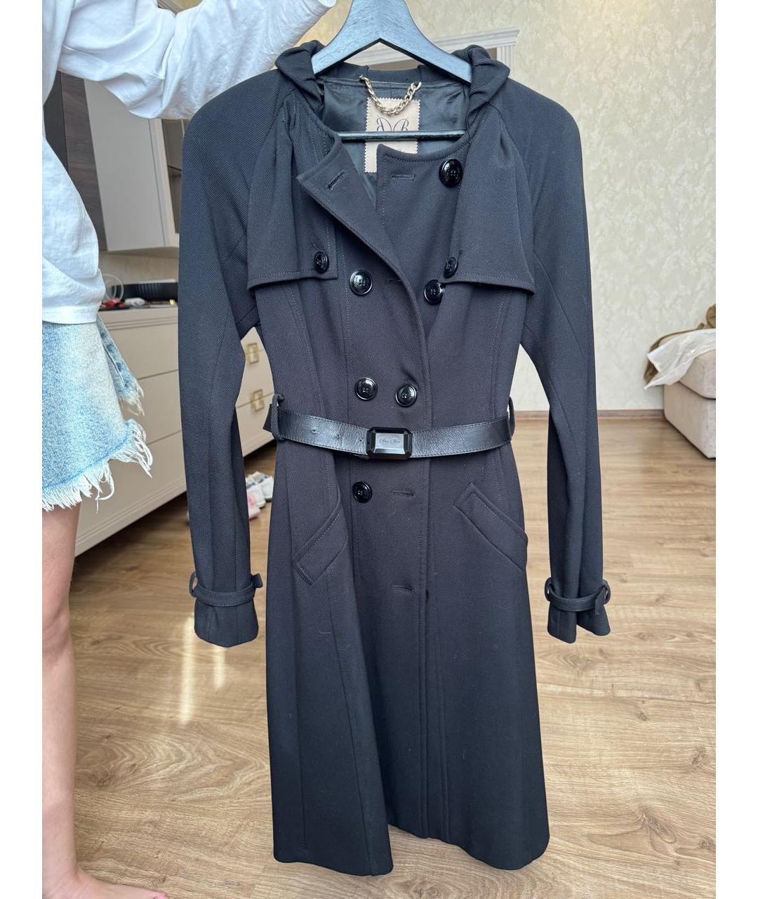 ELISABETTA FRANCHI Черное пальто, фото 3