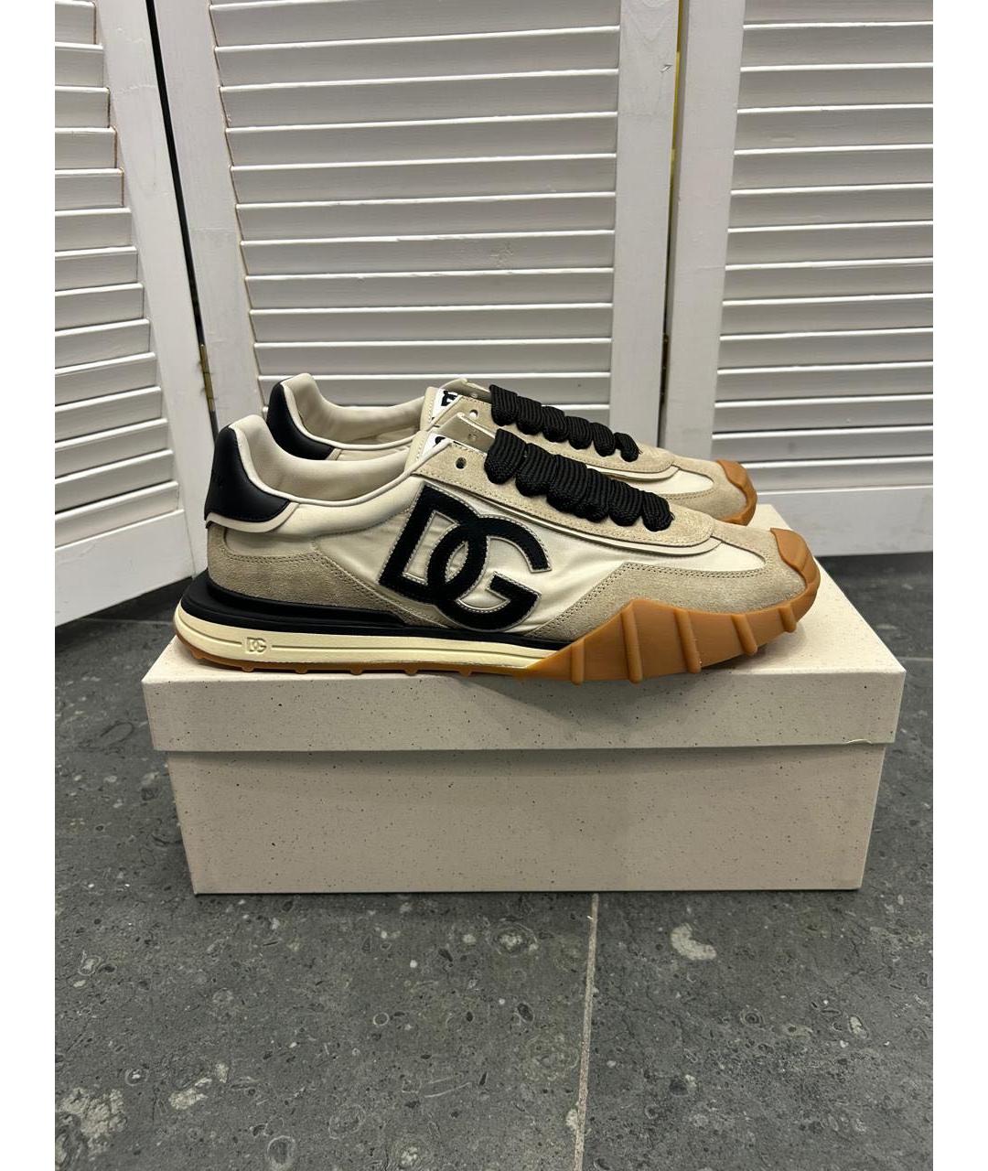 DOLCE&GABBANA Бежевые низкие кроссовки / кеды, фото 9