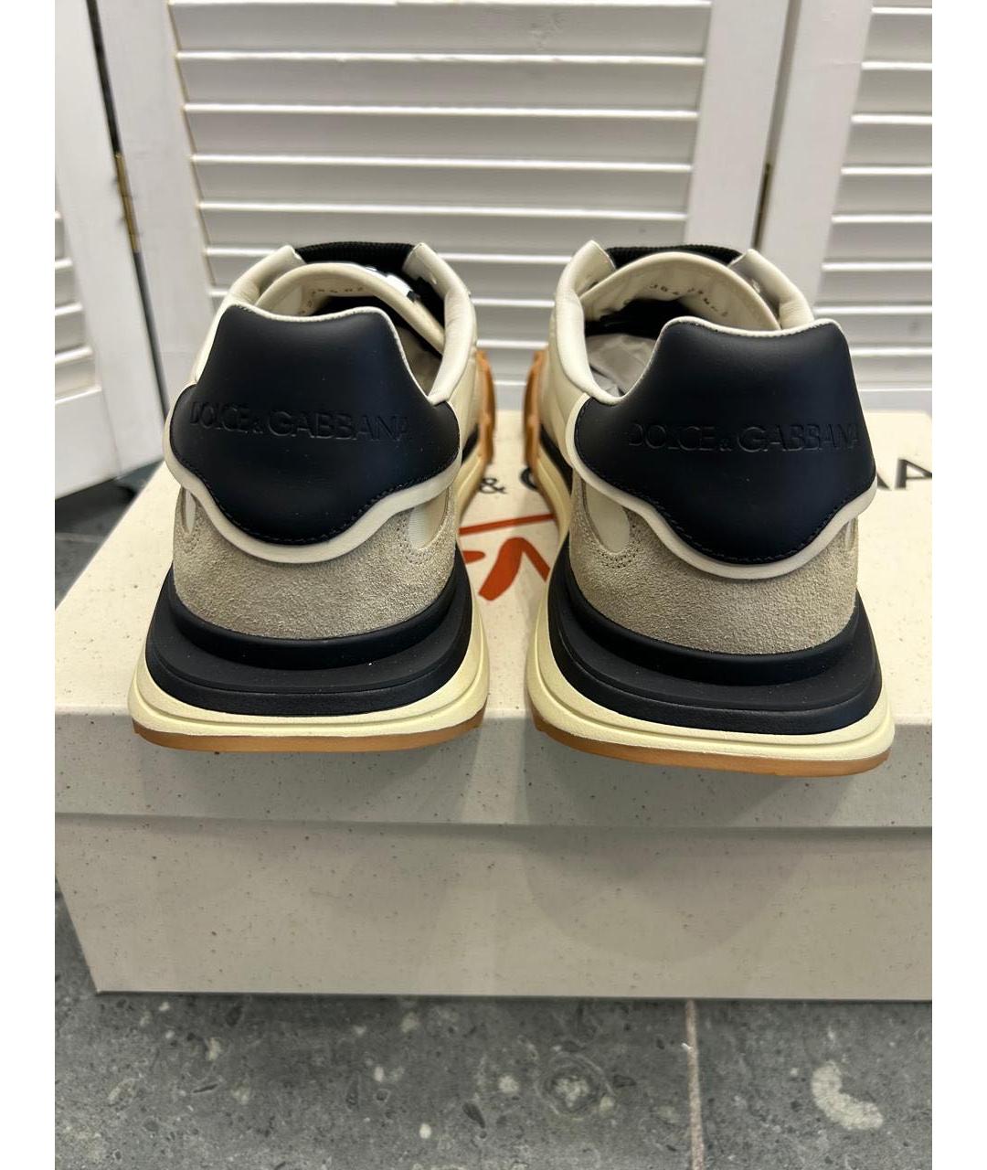DOLCE&GABBANA Бежевые низкие кроссовки / кеды, фото 6