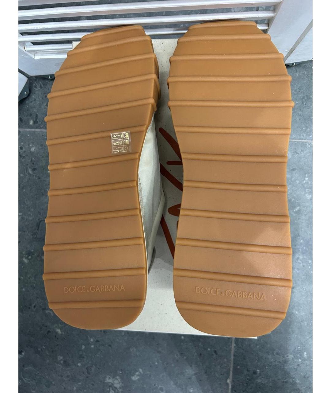 DOLCE&GABBANA Бежевые низкие кроссовки / кеды, фото 7