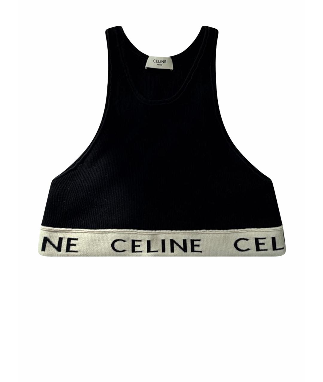 CELINE Черная хлопковая майка, фото 1