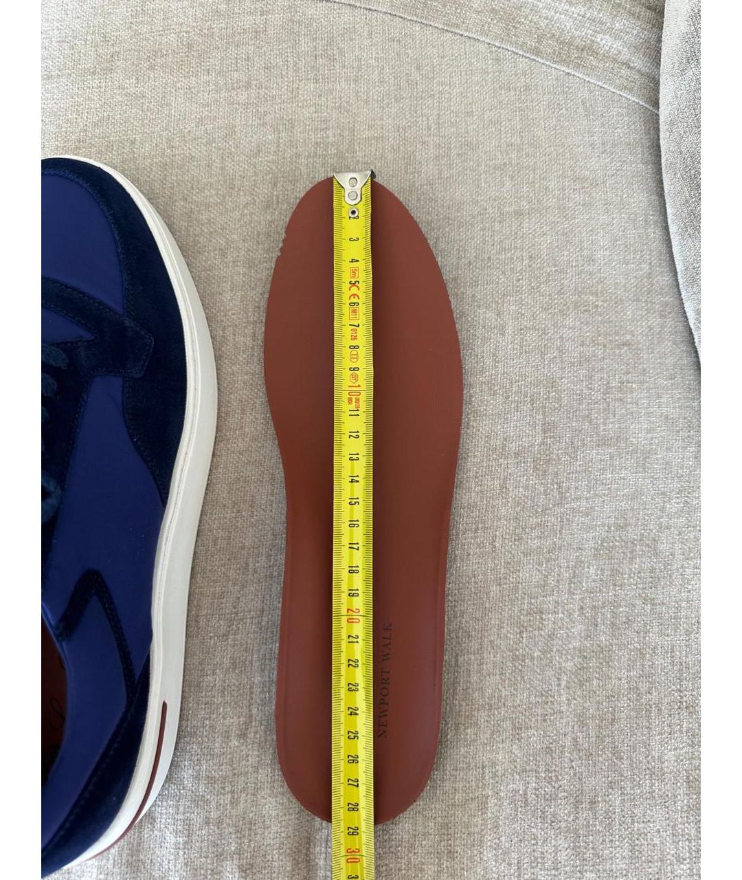 LORO PIANA Синие замшевые низкие кроссовки / кеды, фото 8