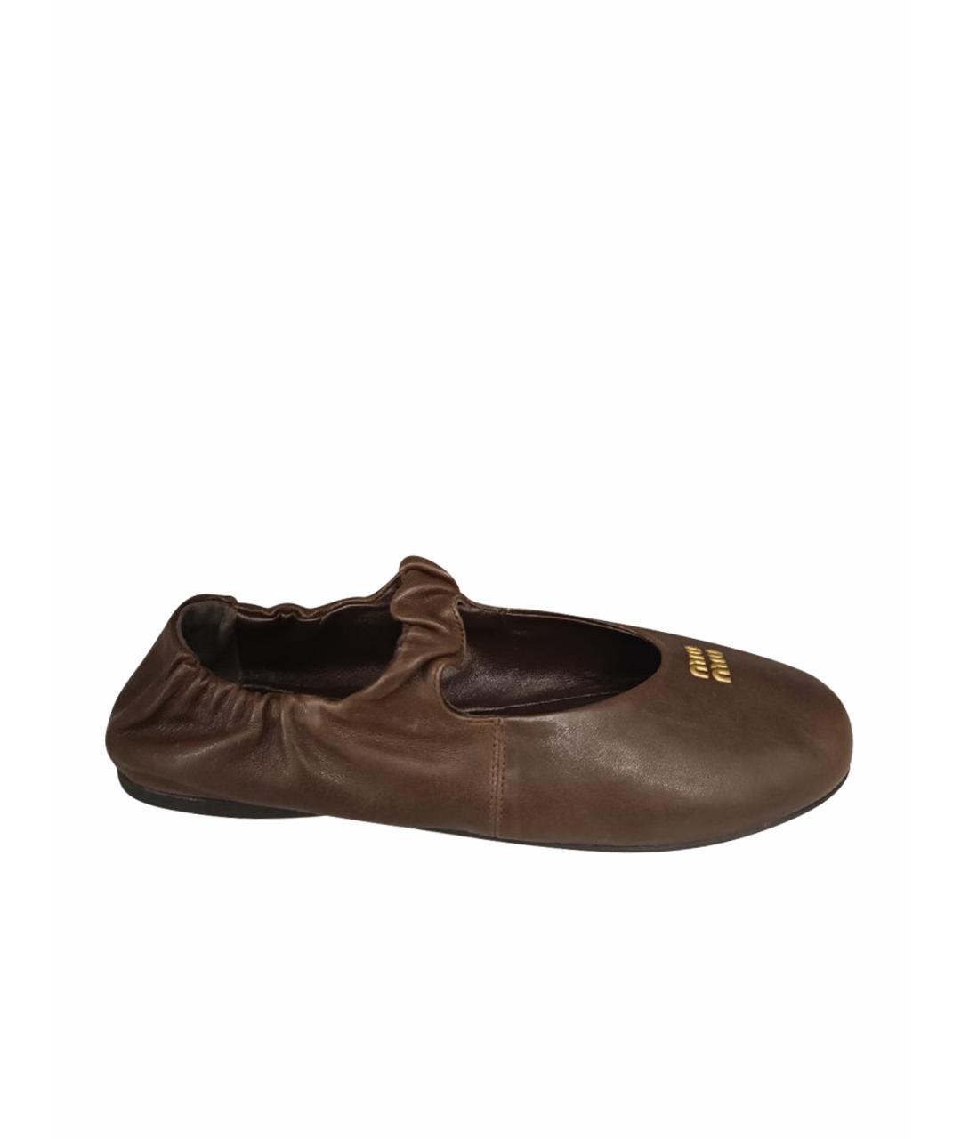 MIU MIU Черные кожаные балетки, фото 6