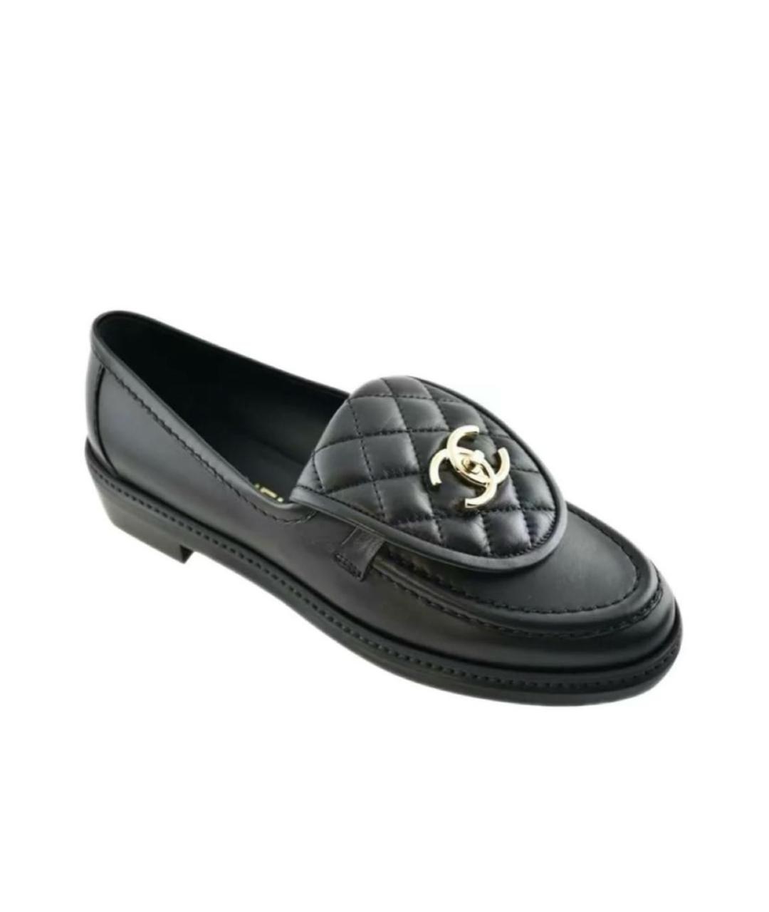 CHANEL Черные кожаные лоферы, фото 1